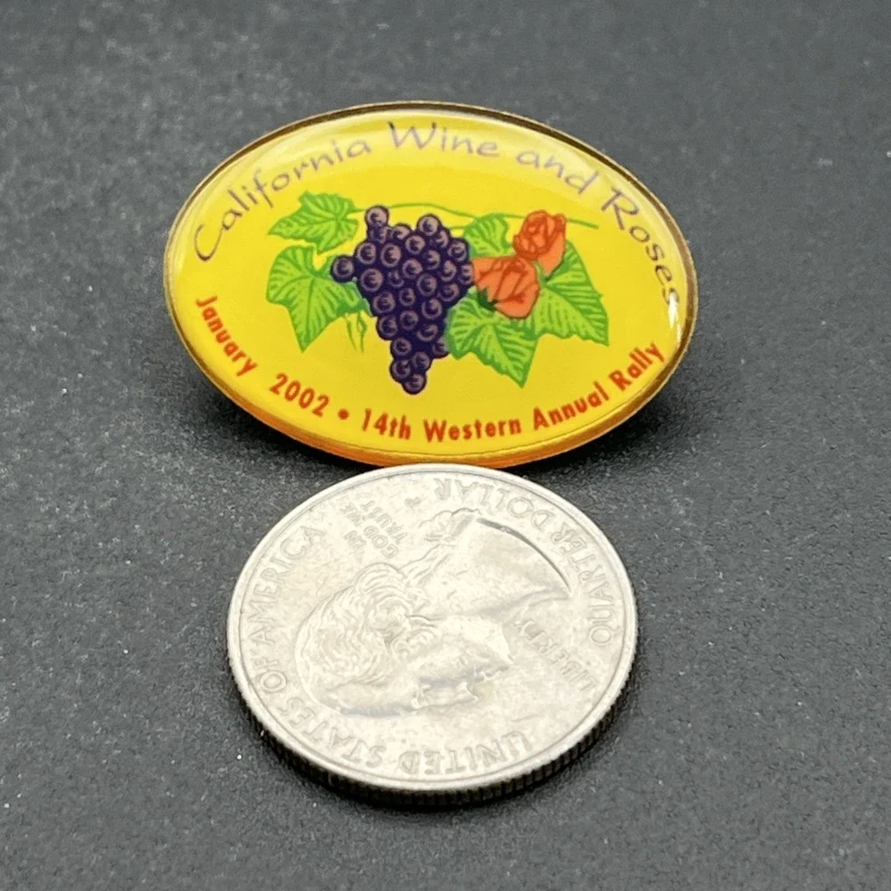 California Wine And Roses 14th‎ Annual Western Rally 2002 Lapel Hat Pin